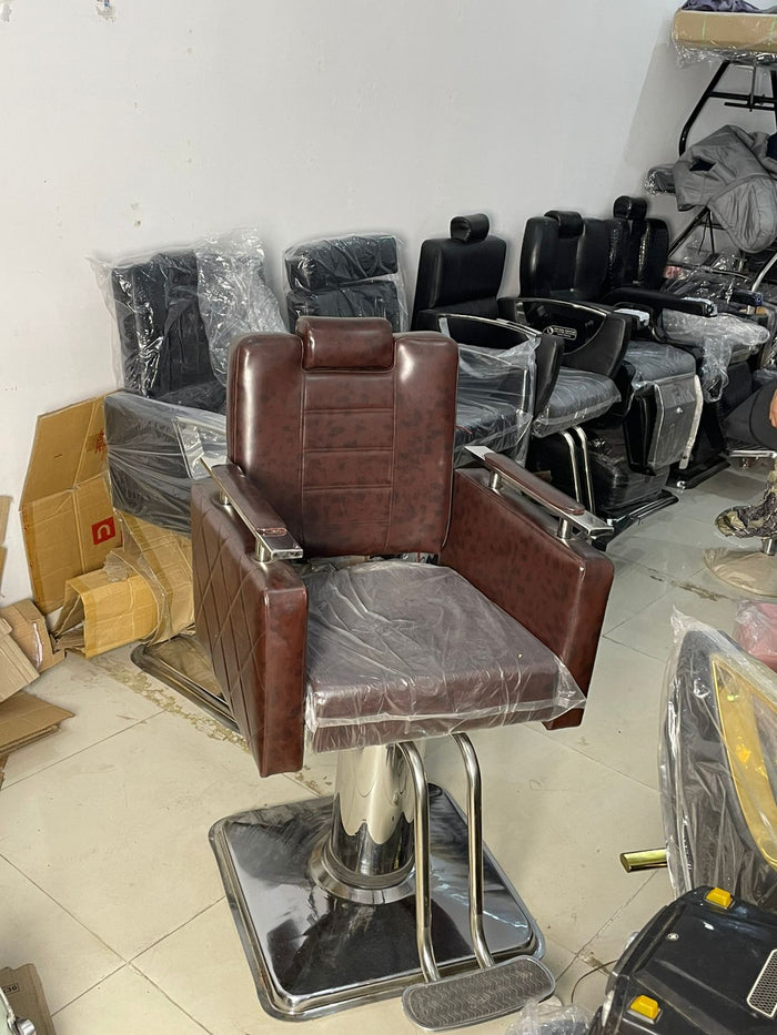 Heritage Pro Hydraulic Barber Chair - Mahogany Brown