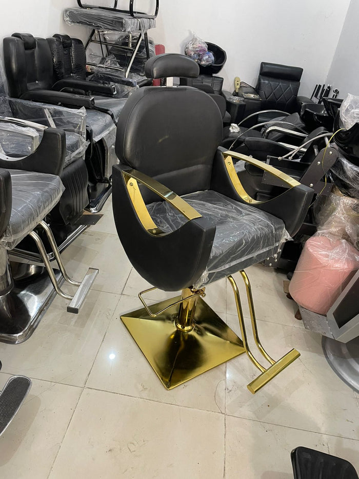 Luxe Gold &amp; Midnight Hydraulic Styling Chair