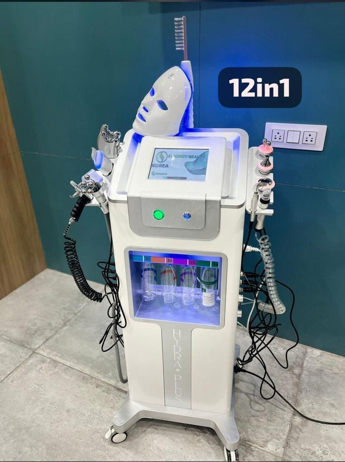 12-in-1 Professional Hydra Facial Machine | Integrated High-Frequency & Hydro-Dermabrasion System